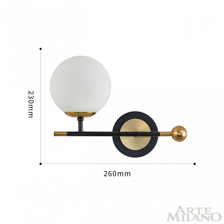 Бра arte milano neapolis-72708 272808/1b bk/gd