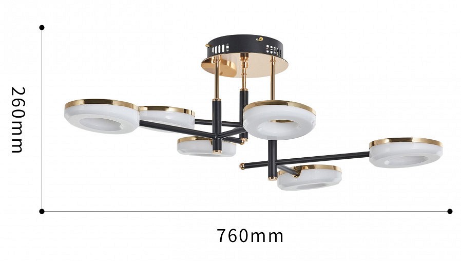 Потолочная люстра arte milano ferrara-72999 272999/6 bk/gd