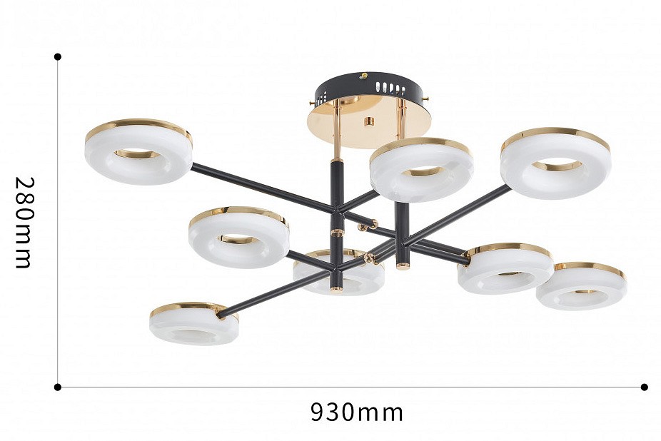 Потолочная люстра arte milano ferrara-72999 272999/8 bk/gd