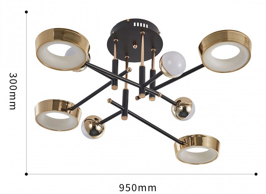 Потолочная люстра arte milano ferrara-73210 273299/8 bk/gd