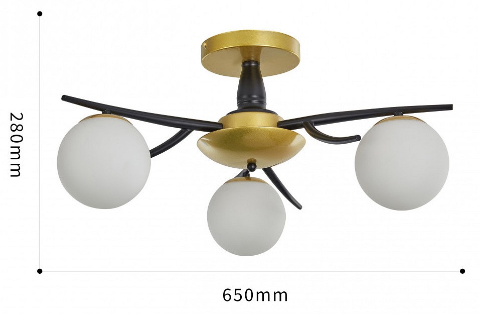 Потолочная люстра arte milano neapolis-73408 273408/3 bk/gd