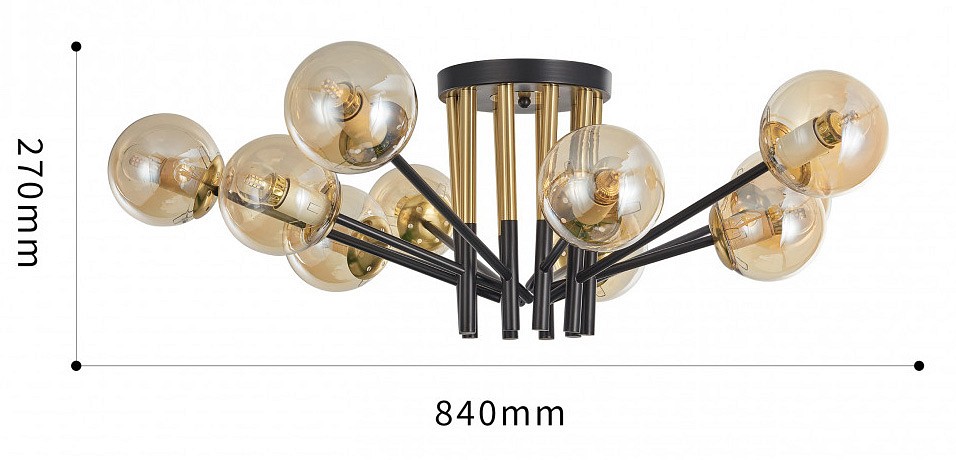 Потолочная люстра arte milano neapolis-73708 273708/10 bk/gd