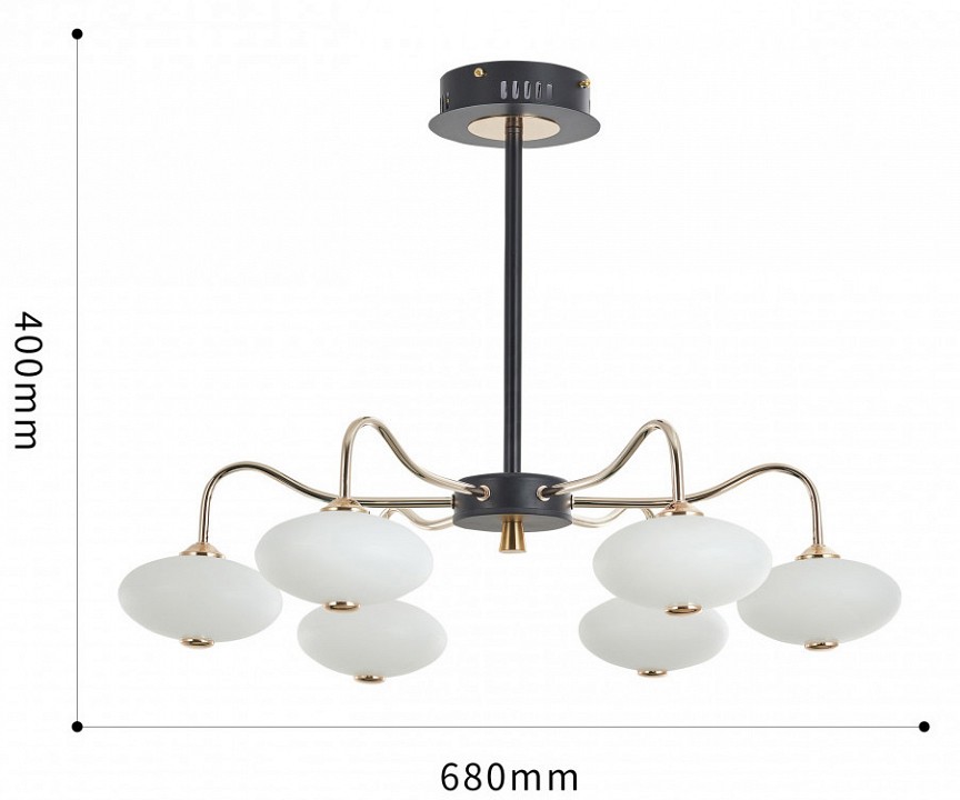 Люстра на штанге arte milano neapolis-73908 273908/6 bk/gd