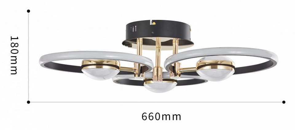 Потолочная люстра arte milano ferrara-76140 276140/3+3 bk/gd