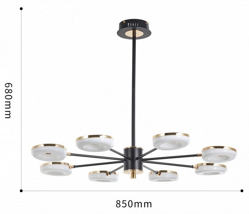 Люстра на штанге arte milano ferrara-72999 277499/8 bk/gd