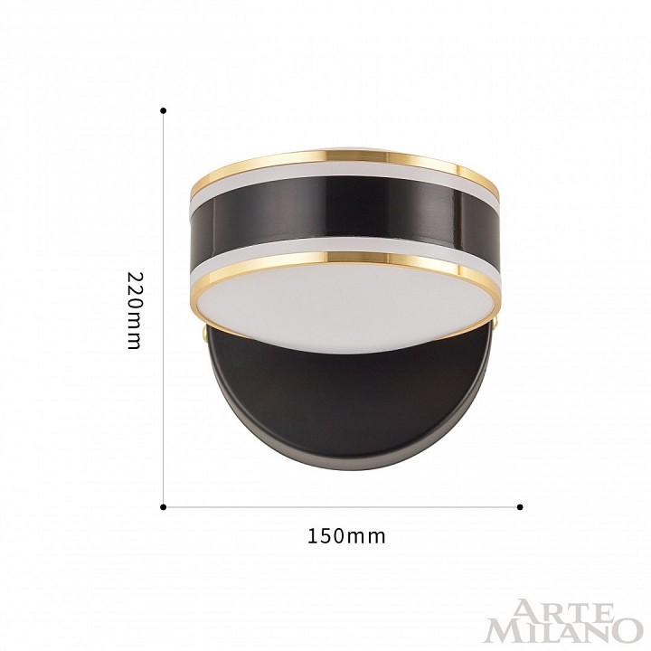 Бра arte milano ferrara-71040 277599/1b bk/gd