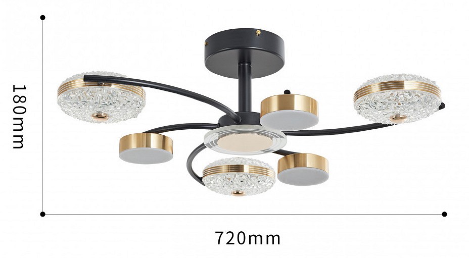 Люстра на штанге arte milano ferrara-72069 279169/3+3 bk/gd