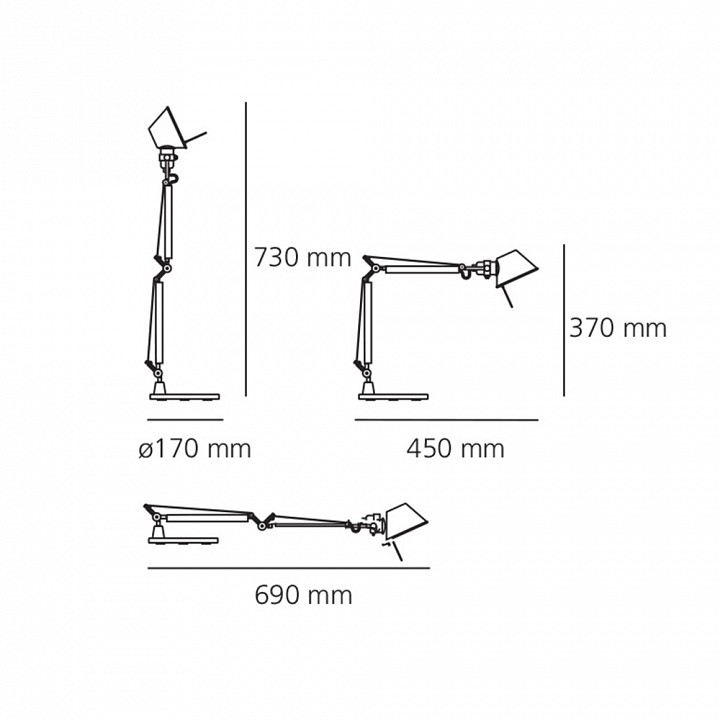Настольная лампа офисная artemide  0011860a