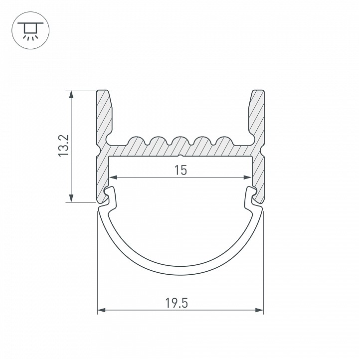 Профиль накладной arlight arh-wide-h20-2000 anod 018859