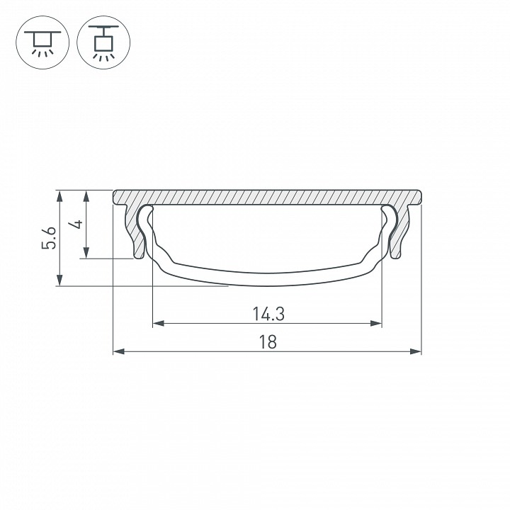 Профиль arlight arh-bent-w18-2000 anod 023087