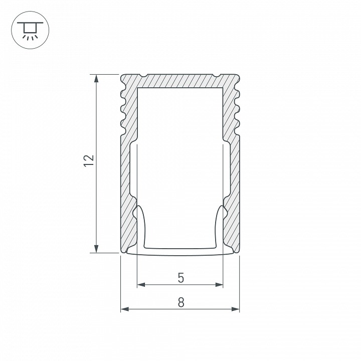 Профиль arlight sl-mini-8-h12-2000 anod 023714