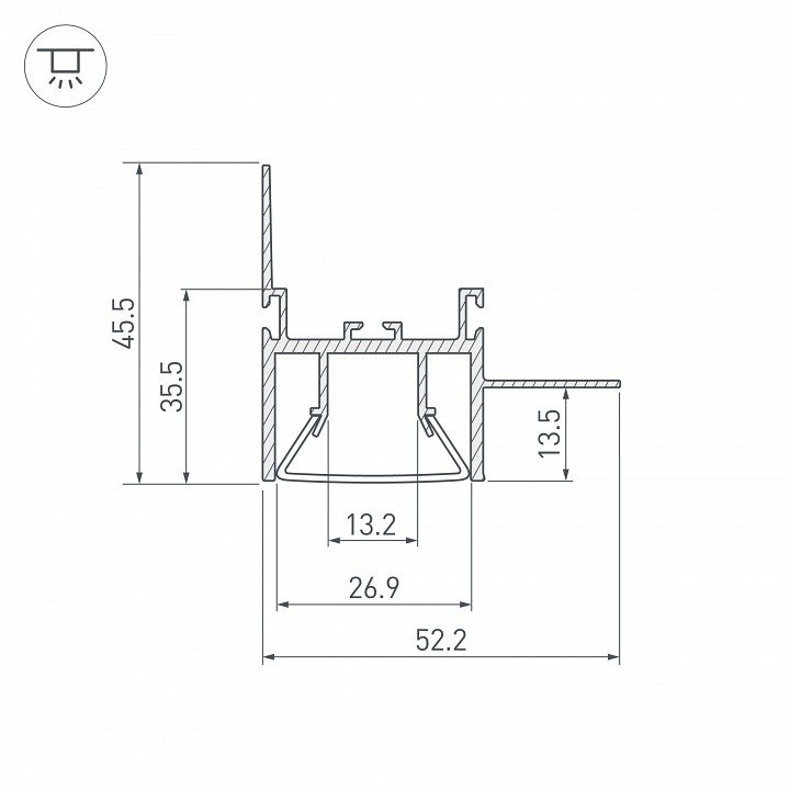 Профиль встраиваемый arlight foled-wall 23865
