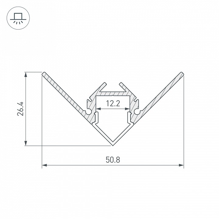 Профиль arlight arh-decore-s12-ext-f-2000 anod внешний 023897