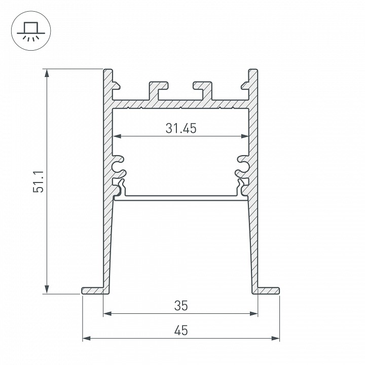Профиль встраиваемый arlight sl-comfort 031767
