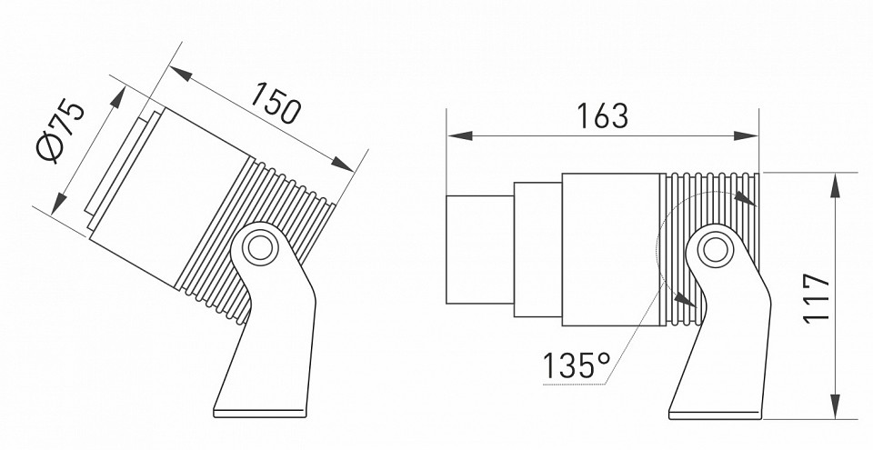 Настенно-потолочный прожектор arlight ray 032561