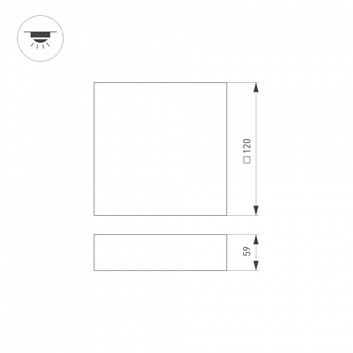 Накладной светильник arlight quadro 034775