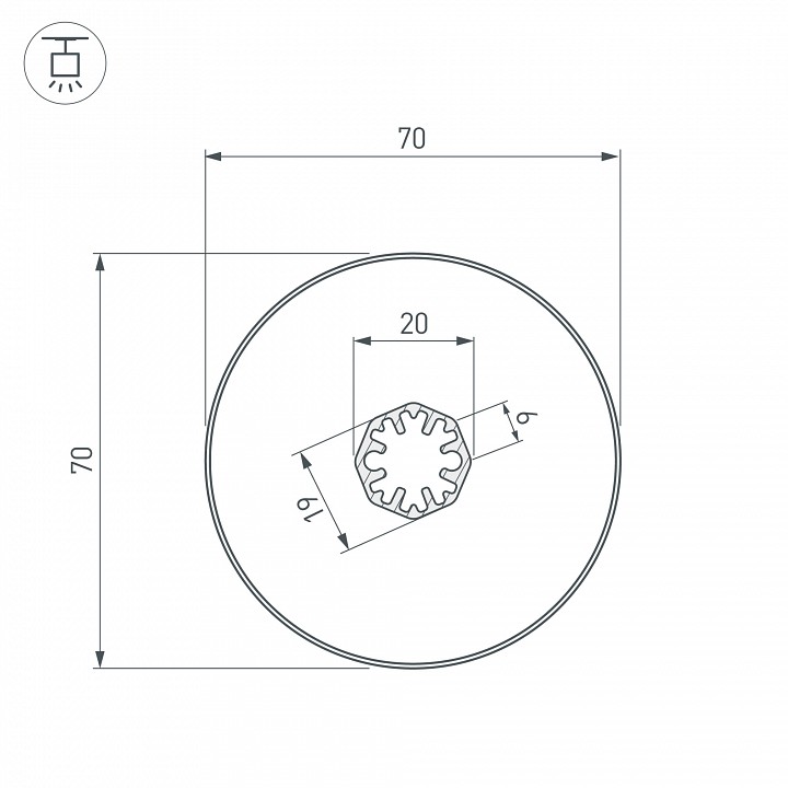Профиль подвесной arlight sl-round 37770