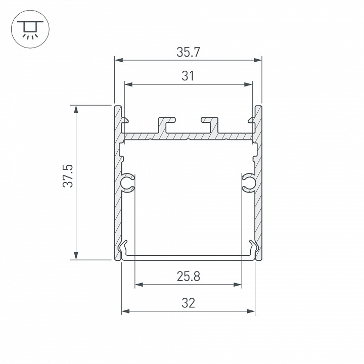 Профиль накладной arlight sl-line 038432