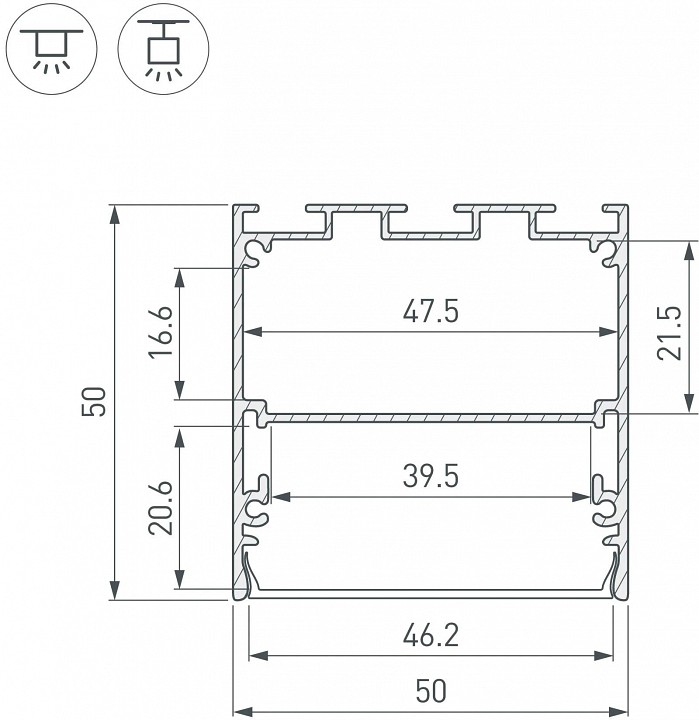 Профиль накладной arlight sl-line 041644