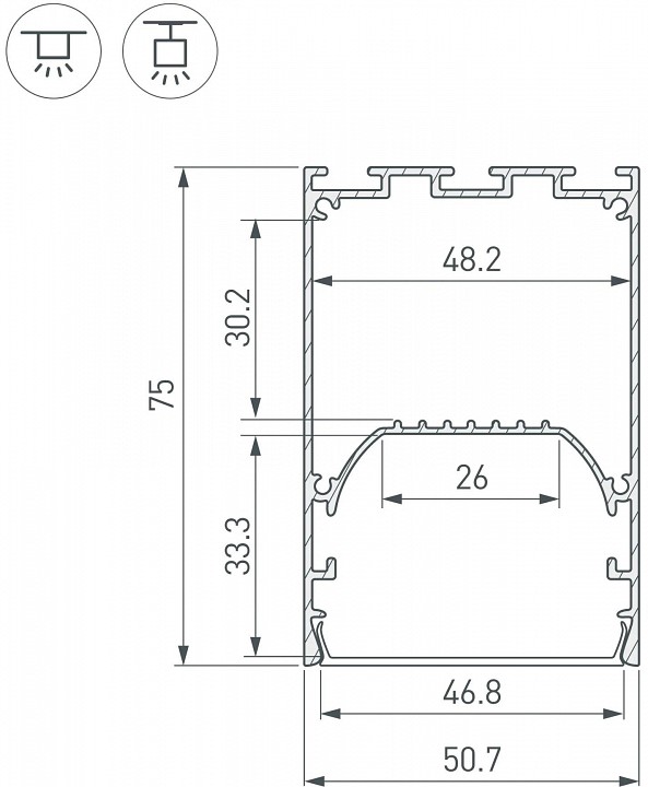 Профиль накладной arlight sl-line 041646
