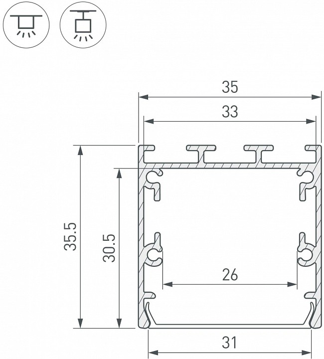 Профиль накладной arlight sl-line 041826