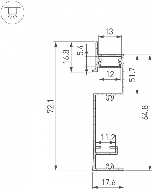 Профиль для плинтусов arlight arh-plintus 043480