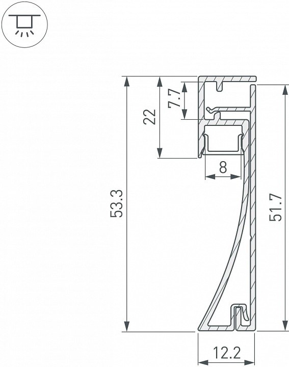 Профиль для плинтусов arlight arh-plintus 045434