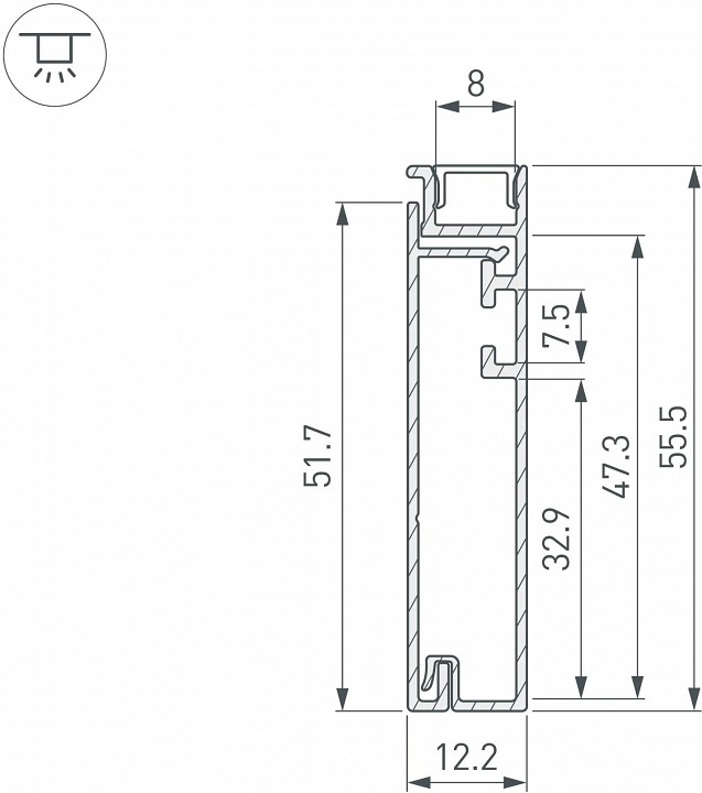 Профиль для плинтусов arlight arh-plintus 045442