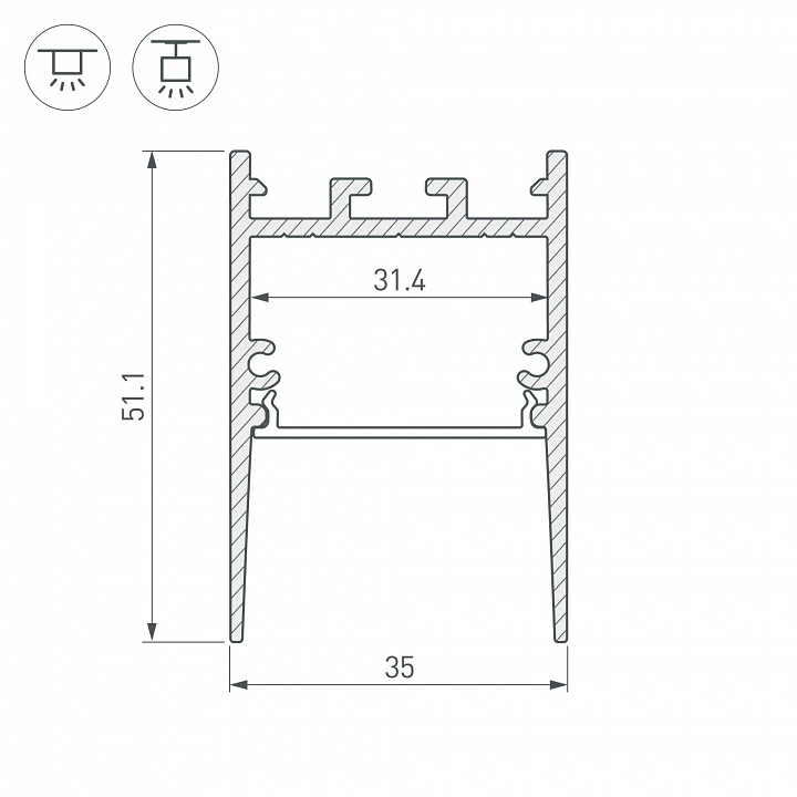 Профиль накладной arlight sl-comfort 046317