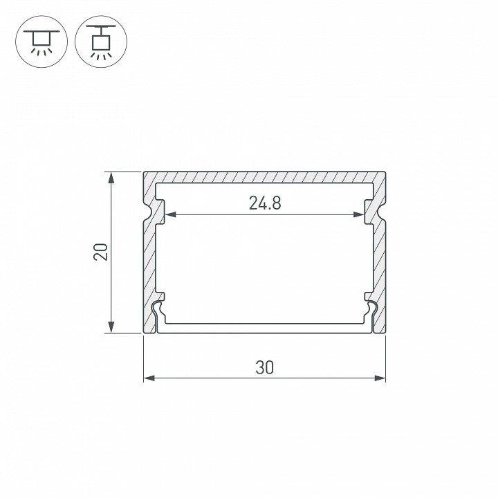 Профиль накладной arlight sl-line 046962