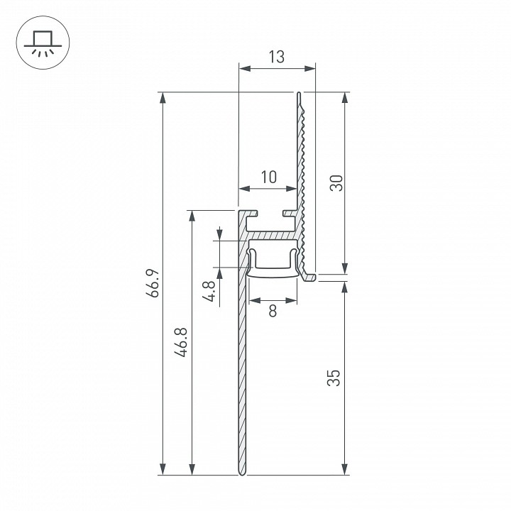 Профиль для плинтусов arlight fantom 048687