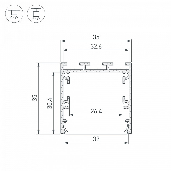 Профиль накладной arlight line 053401