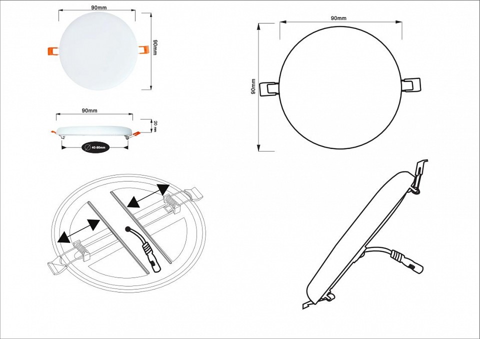 Встраиваемый светильник arte lamp prior a7981pl-1wh
