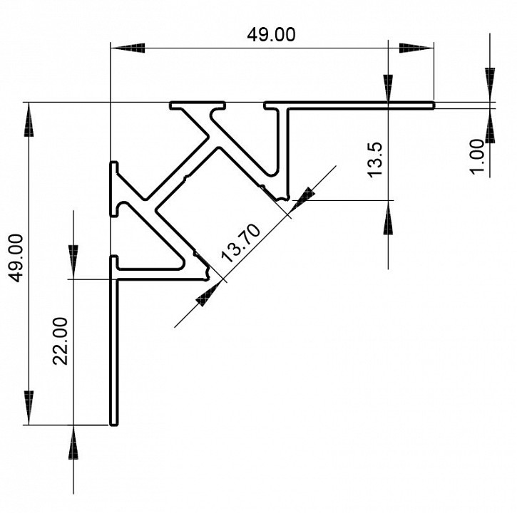 Профиль накладной deko-light ev-01-12 975371