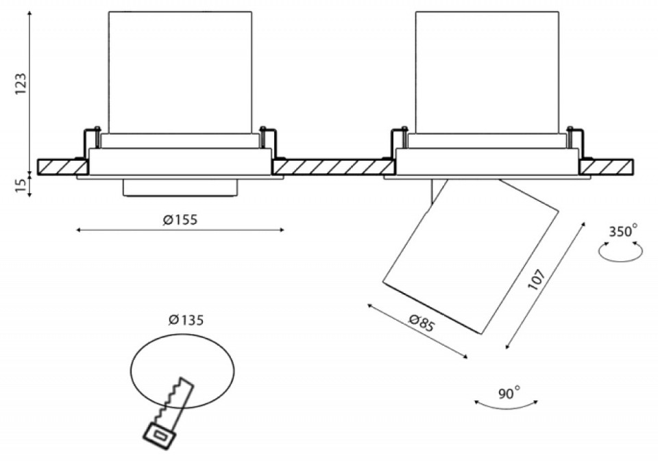 Встраиваемый светильник на штанге designled spl 00-00003436