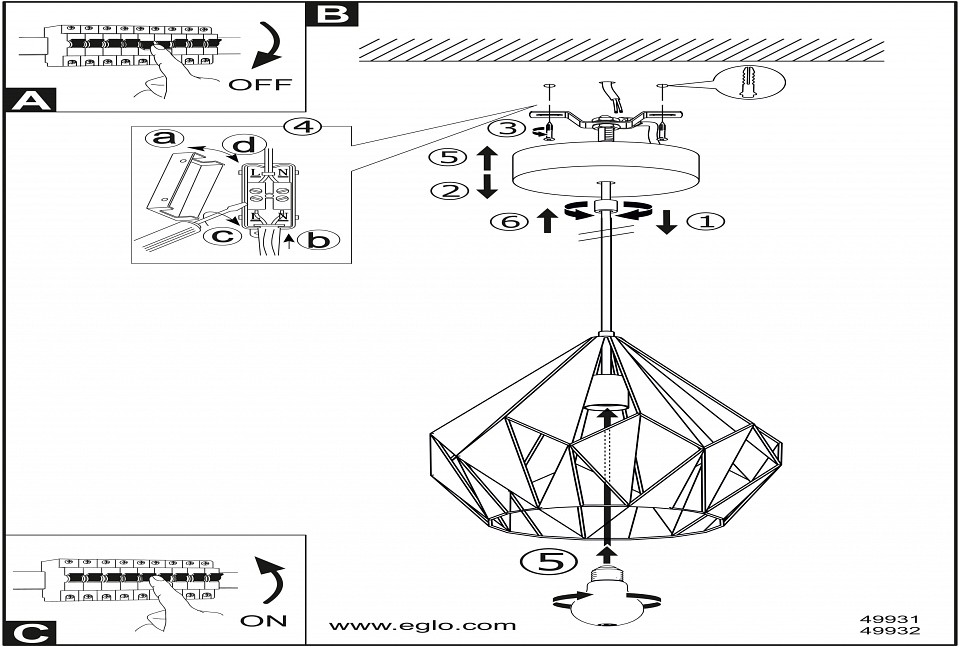 Подвесной светильник eglo carlton 1 49931