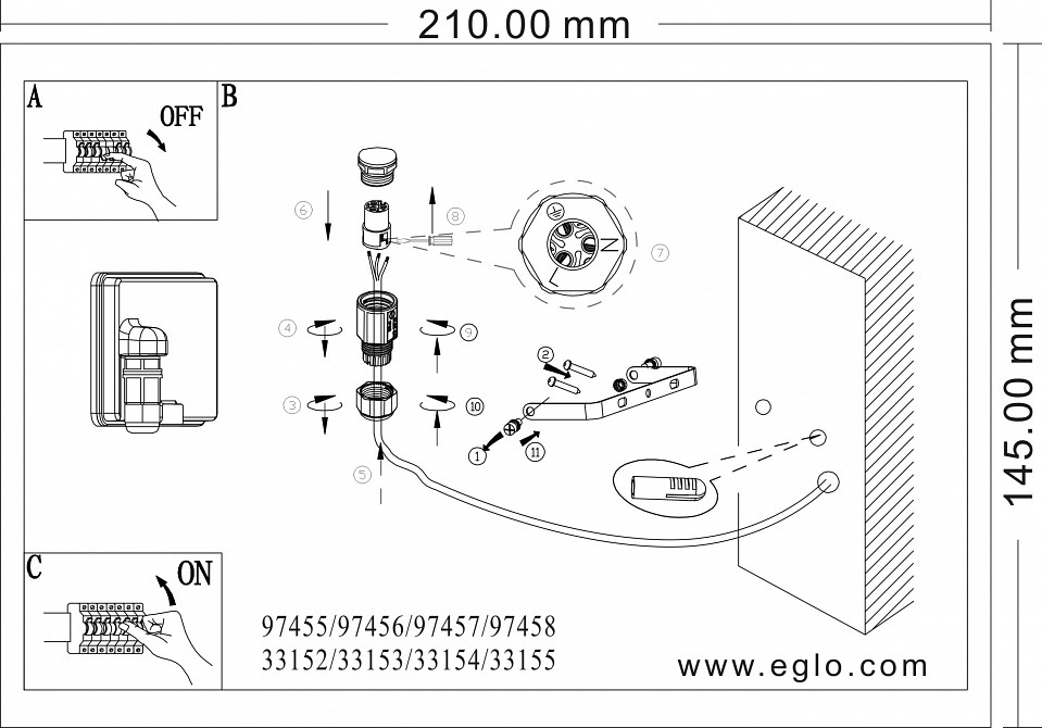 Светильник на штанге eglo faedo 3 97456