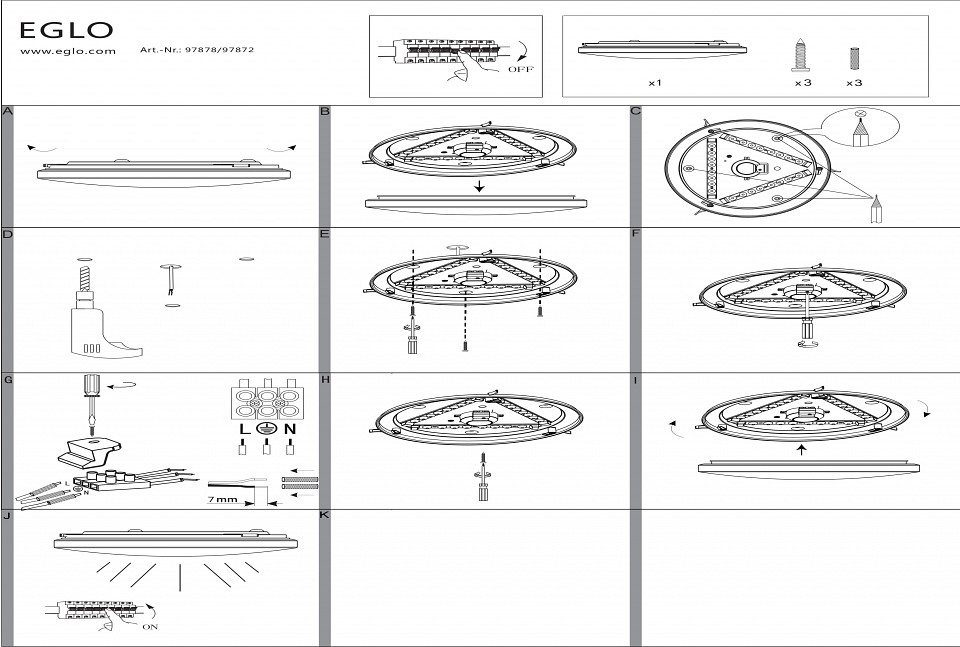 Накладной светильник eglo frania-s 97878