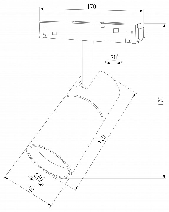 Светильник на штанге elektrostandard slim magnetic a067379