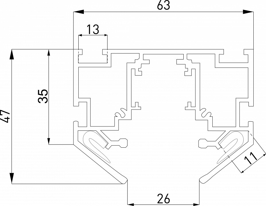 Трек встраиваемый elektrostandard slim magnetic a067412