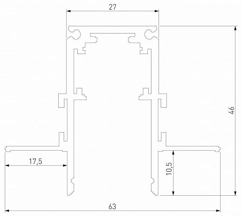 Трек встраиваемый elektrostandard slim magnetic a067504