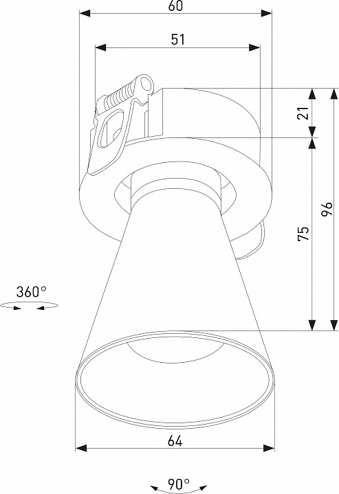 Встраиваемый светильник elektrostandard bell 25097/led 8w 4000k черный