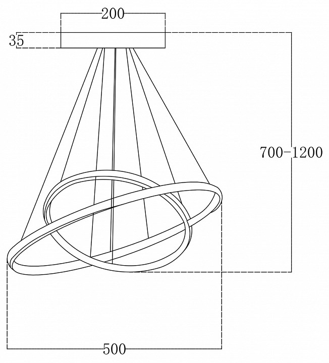 Подвесной светильник escada euler 10228/2led