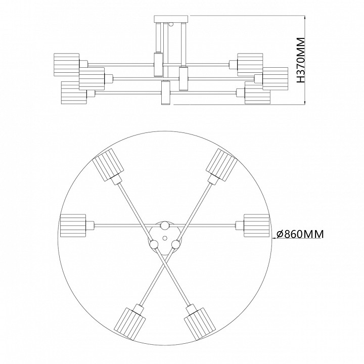 Люстра на штанге escada reflex 1140/6p