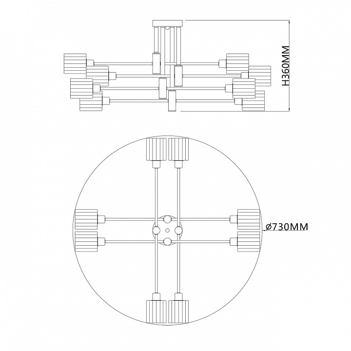 Люстра на штанге escada reflex 1140/8p