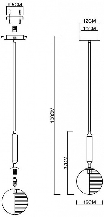 Подвесной светильник evoluce aveiro sle1096-203-01
