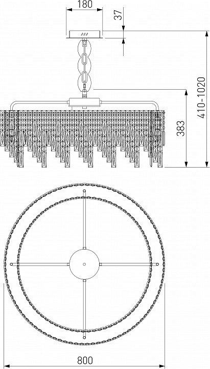 Подвесная люстра eurosvet blitz 60159 хром/ прозрачный хрусталь strotskis