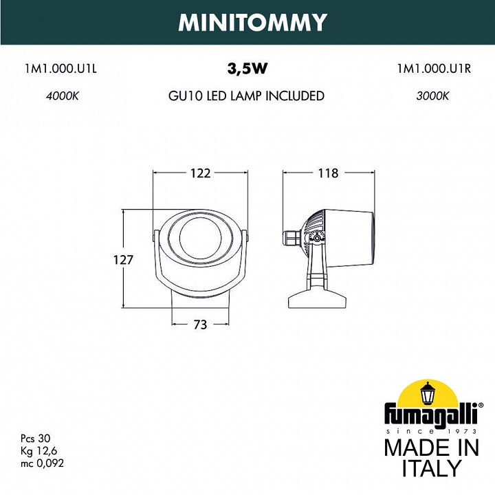 Светильник на штанге fumagalli minitommy 1m1.000.000.wxu1l
