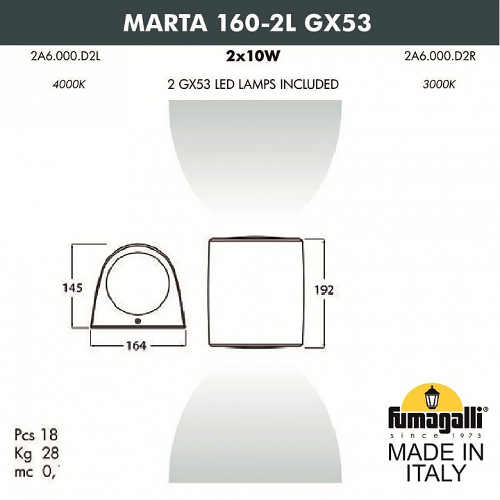 Светильник на штанге fumagalli marta 2a6.000.000.axd2l