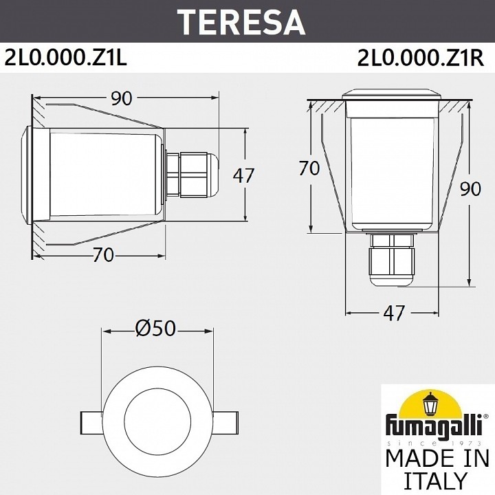 Встраиваемый в дорогу светильник fumagalli teresa 2l0.000.000.lxz1l